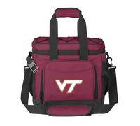 Logo Brands NCAA Virginia Tech Hokies Flex 24-Can Cooler - Heat-Sealed Leak-Proof Lining, Built-in Bottle Opener, Adjustable Shoulder Strap- Great for Tailgates & Picnics