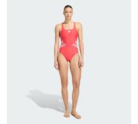 adidas Women's Logo C-Back Swimsuit Swimwear, semi Lucid red/White, 34