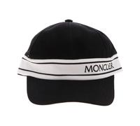 Logo Cap with Striped Band - male - Moncler - Hats & Caps - Black - M - Kids M