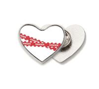 Logo Danger Line Art Deco Fashion Heart Metal Pin Brooch Clip Love