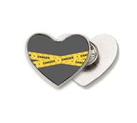 Logo Danger Line No Entry Heart Metal Pin Brooch Clip Love
