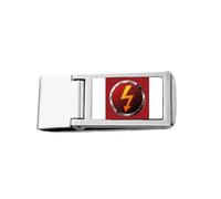 Logo Electricity Dangerous Slim Money Clip Stainless Holder Pocket Wallet
