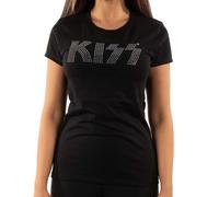 Logo Embellished T-Shirt Kiss Black XXL