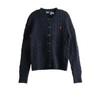 Logo Embroidered Cotton Cardigan - female - Polo Ralph Lauren - Cardigans - Blue - S - Knitwear S