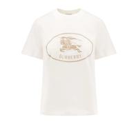 Logo Embroidered Crew-neck T-shirts and Polos - female - Burberry - T-Shirts - White - S - Tops S