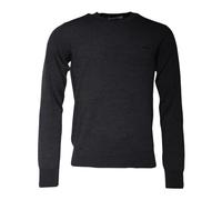 Logo Embroidered Wool Pullover Jumper - male - Dolce & Gabbana - Round-neck Knitwear - Gray - S - Knitwear S
