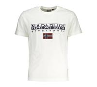 Logo Flag T-Shirt, male, Napapijri, T-Shirts, White, L, Tops L