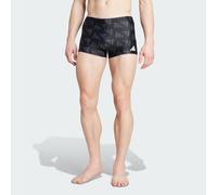 adidas Men's Logo Graphic Swim Boxers, Black/Carbon, 34