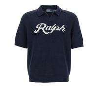 Logo Intarsia Short-Sleeve Jumper - male - Polo Ralph Lauren - Polo Shirts - Blue - M - Tops M