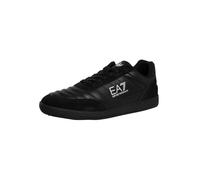 EA7 Men's Logo Leather Trainers, Black
