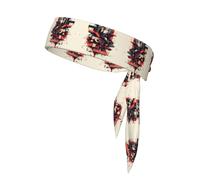 Logo Letters Printed Sports Headband, Double-Sided with Ties, Versatile for Jogging, Cycling, or Exercising.