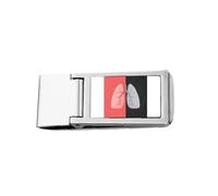Logo Lung Comparison Art Deco Fashion Slim Money Clip Stainless Holder Pocket Wallet