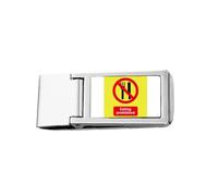 Logo No Eating Art Deco Fashion Slim Money Clip Stainless Holder Pocket Wallet