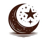 Logo of a Crescent with Stars eid al fitr Wall Stickers Paster Paper 54.6x62.9cm Wall beautification Coffee
