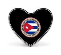 Logo of Cuba Flag Heart Metal Brooches 1 Inch Decorative Badges Exquisite Decorations Pins for Clothing