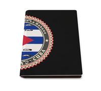 Logo of Cuba Flag Leather Refillable Notebook with 90 Sheets Travel A5 Notebooks Writing Journal Personal Planner
