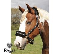 Logo Padded Headcollar by Rhinegold Fleece Trim Fluffy 3 Colours 4 Sizes