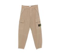 Logo Patch Cargo Pocket Joggers - male - Stone Island - Straight Trousers - Beige - W34 - Trousers W34