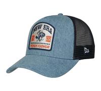 New Era Logo Patch Denim Trucker CapEra Women/Men - Cap Baseball mesh Snapback, with Peak All-Season Spring Summer Autumn Winter - One Size Denim