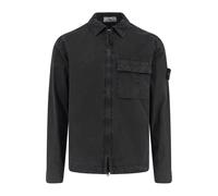 STONE ISLAND Mens Brushed Organic Cotton Canvas 'Old' Effect Overshirt - Colour: V0129 Black - Size: Medium