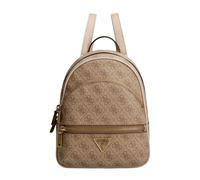 Logo-Pattern Backpack with Gold Details - female - Guess - Backpacks - Beige - ONE SIZE - Bags ONE SIZE