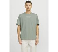 Logo Print Cotton T-Shirt with Crew Neck Sage Green