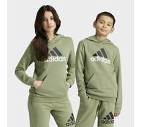 Logo Print Hoodie in Cotton Mix Green