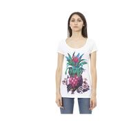 White Cotton Women T-Shirt - female - Just Cavalli - T-Shirts - White - XL - Tops XL