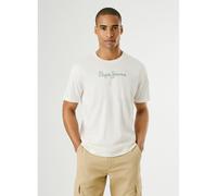 Logo Print T-Shirt with Crew Neck Off-White