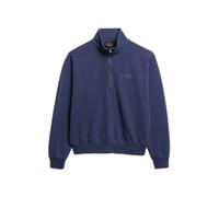 Logo-printed jumper with Tunisian collar for women Superdry Essential Bleu XL