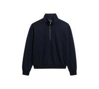 Logo-printed jumper with Tunisian collar for women Superdry Essential Bleu XS
