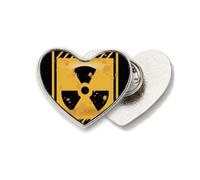 Logo Radioactive And Dangerous Substances No Entry Heart Metal Pin Brooch Clip Love