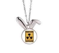 Logo Radioactive And Dangerous Substances No Entry Rabbit Necklace Pendant Bunny Animal Jewelry Gift