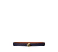 Logo Reversible Pebbled Leather Belt - female - Ralph Lauren - Belts - Blue - S - Accessories S