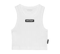 Logo Ribbed Tank Top - female - Palm Angels - Kids Sleeveless Tops - White - 10 Y - Kids 10 Y