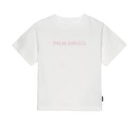Logo Stamp Regular T-Shirt, female, Palm Angels, Kids Short Sleeve T-Shirts, Beige, 8 Y, Kids 8 Y