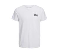 JACK&JONES PLUS Men's Jjecorp Logo Tee SS O-Neck Noos Pls T-Shirt, White/Detail: Small Print/Black, 4XL