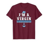 Logobot 3000: I'm A Cruise Virgin T-Shirt, Men, Burgundy, Small
