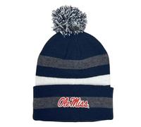 LogoFit Winter Hat for Men and Women - Knit Pom Beanie, Mississippi, One Size-X-Large
