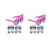 LOGOFUN 10pcs Rhinestone 2026 Number Plastic Glasses for Christmas New Year Party Decorations Photo Props and Favors