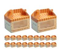 LOGOFUN 20pcs Mini Cake Boxes Doll House Miniature Dessert Packing Boxes 1:12 Scale Cake Boxes Model for Tiny House Decoration
