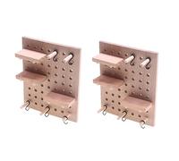 LOGOFUN 2pcs Solid Wood Miniature Wall Pegboard for Bjd Dollhouse Scene Storage Props and Decorations Accessories
