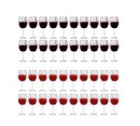 LOGOFUN 40Pcs Miniature Wine Glasses Dollhouse Red Wine Glasses 1: 12 Scale Mini Goblet Glass Drinking Cups Model for Dollhouse Kitchen Accessories