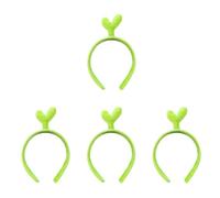 LOGOFUN 4pcs Bean Sprouts Headband Bean Sprouts Hair Band Cartoon Vegetable Headpiece Funny Headdress for Cosplay Party Hair Accessories - Green