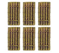LOGOFUN 6pcs Mini Bamboo Rafts Miniature Bamboo Rafts Models Resin Tiny Bamboo Raft Ornaments for Garden Micro Landscape Decoration