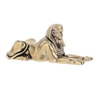 LOGOFUN Retro Egyptian Figurine Brass Sphinx Statue Antique Copper Egypt Sculpture for Home Office Tabletop Bookshelf Decor