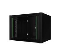 LOGON RWM06U45BL Wall mounted rack 6U Black rack - racks (Wall mounted rack, Glass, Round, Black, 48.3 cm (19"), Passive)