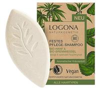 LOGONA Naturkosmetik Solid Hair Shampoo for Naturally Healthy Hair, Shampoo Bar with Vegan Formula Made of Organic Hemp and Organic Nettle, Like Hair Soap, 1 x 60 g