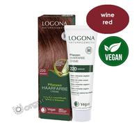 Logona Organic Natural Vegan Herbal Hair Colour Cream 220 Wine Red 150ml