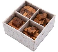 LOGOPLAY 4 puzzle games in a set - game collection 3D puzzle - thinking games - puzzle games - patience games - logic games in a decorative gift box